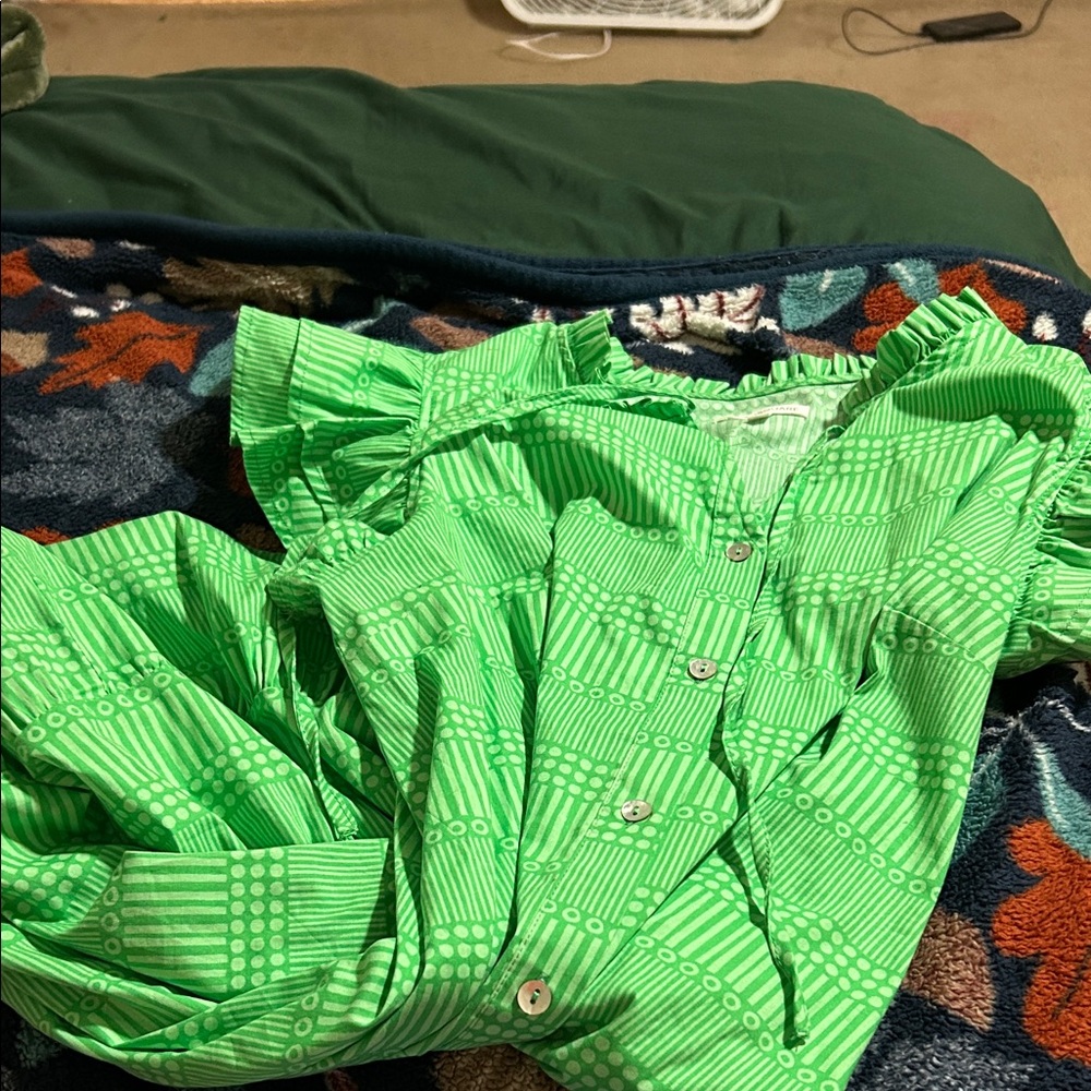 Vibrant Green Button Down Dress Shirt